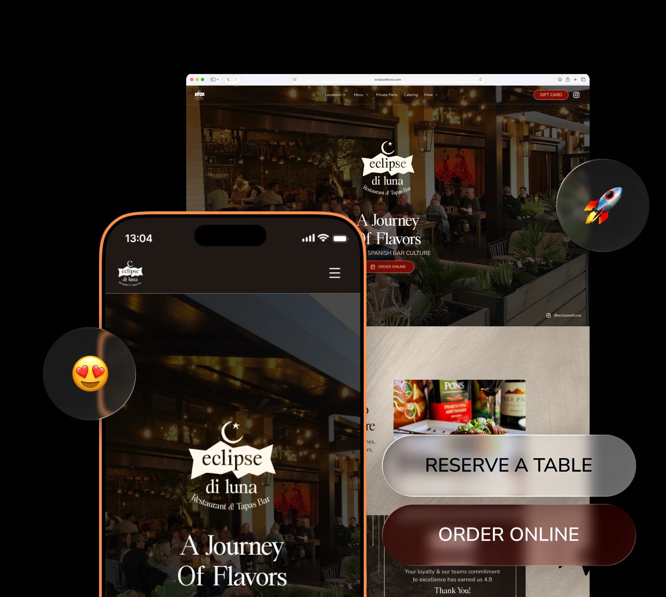 Web design for restaurants
