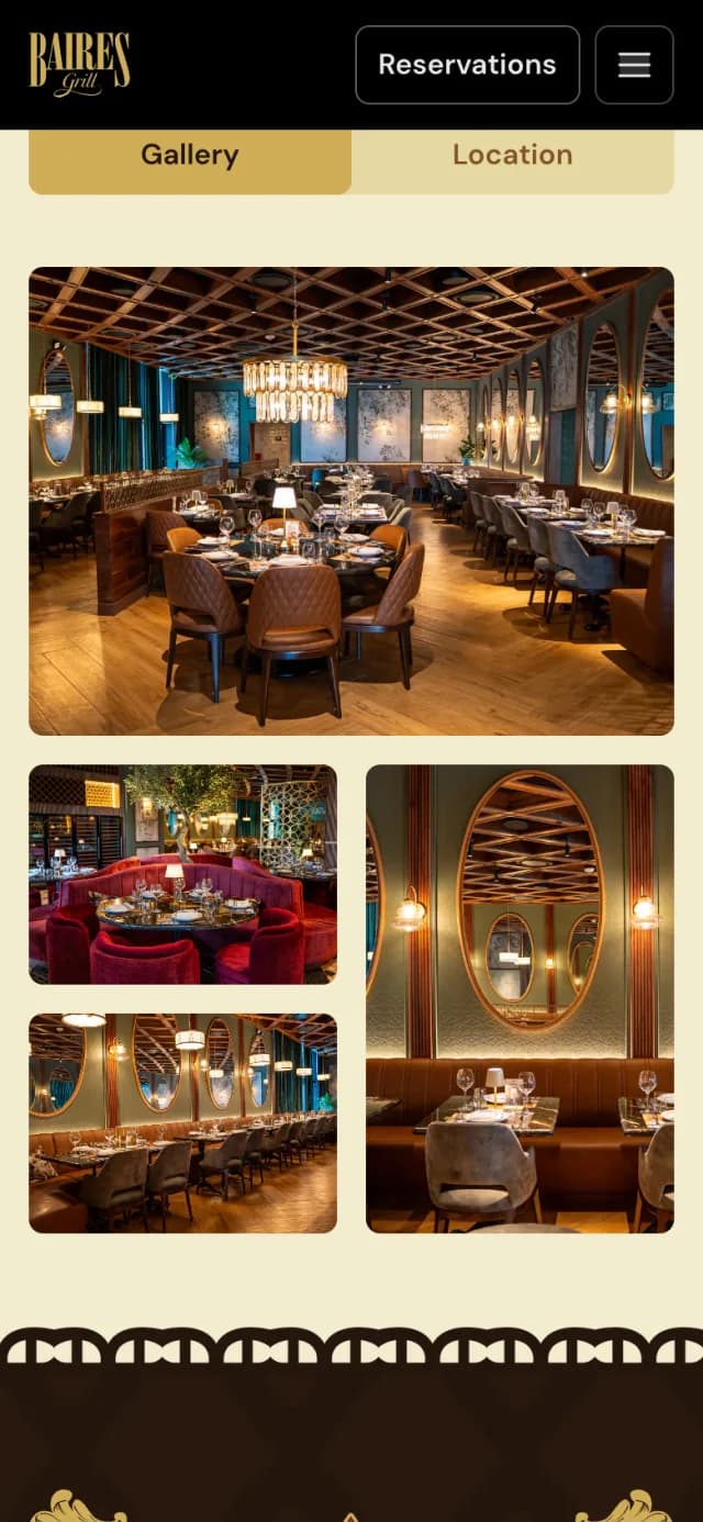 Orlando location gallery of bairesgrill.com on a phone