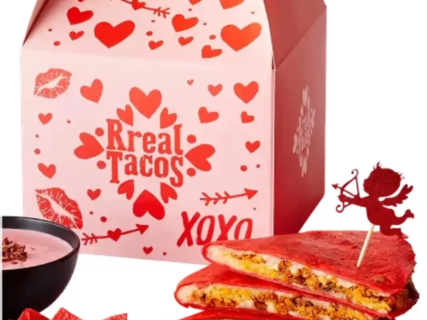 Valentine's menu campaign creative, Rreal Tacos, seasonal activation designed by Resto Experience