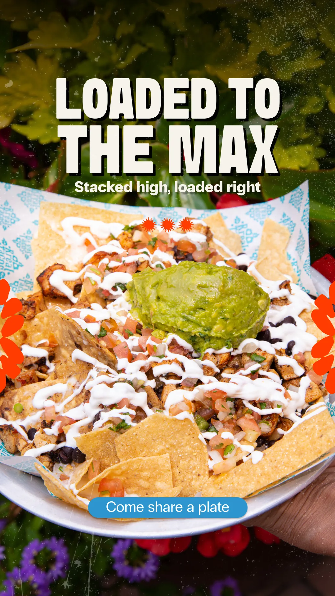 Branded story creative for loaded nachos, Rreal Tacos, restaurant social media management by Resto Experience