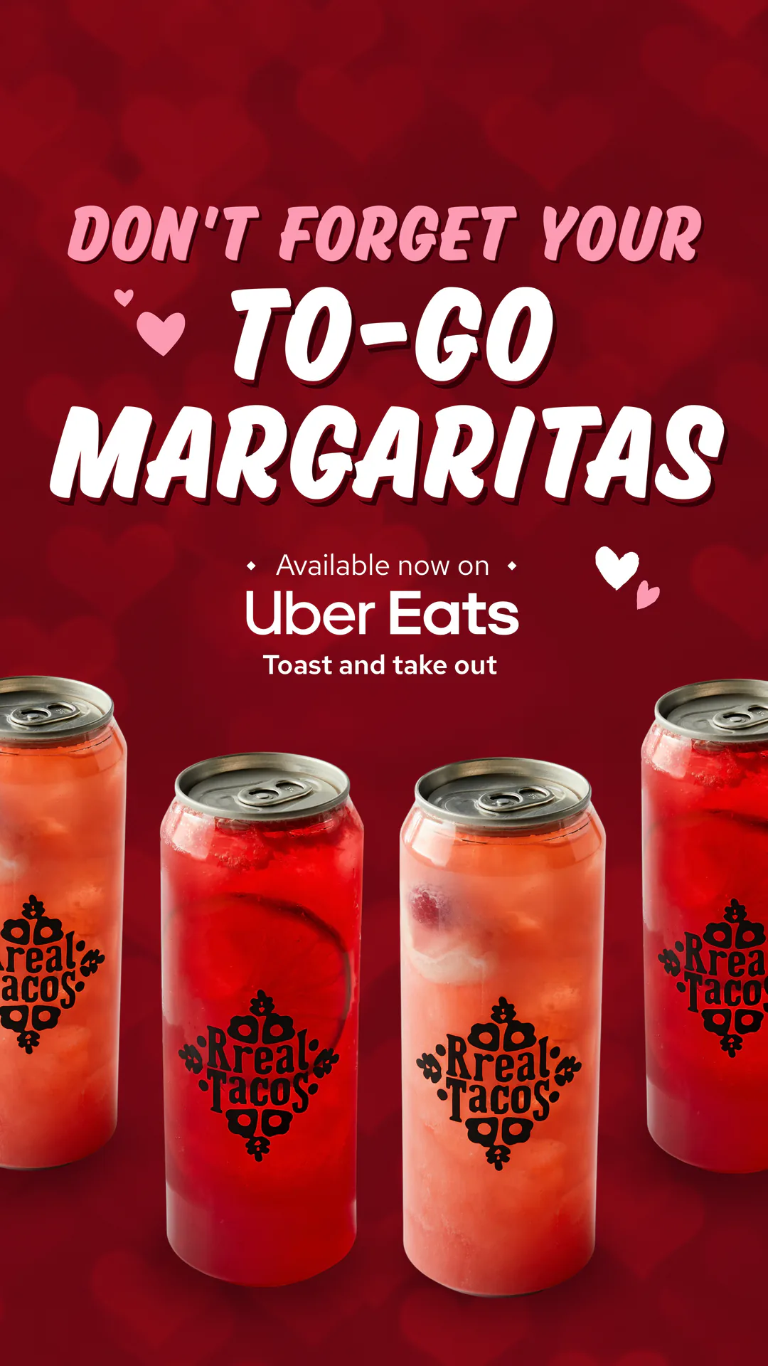 Branded story creative for canned to-go margaritas on delivery, Rreal Tacos, restaurant social media management by Resto Experience