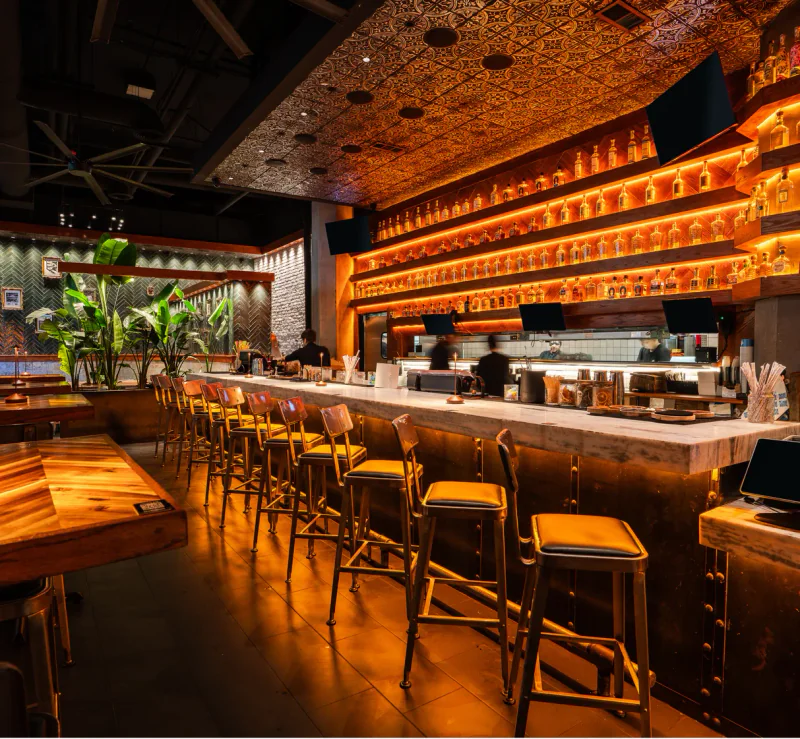 Rreal Tacos beltline dining room, brand identity applied across twelve rooms by Resto Experience