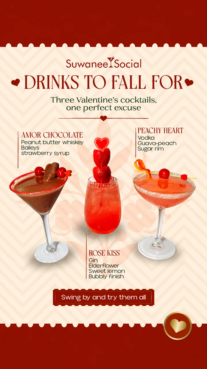 Valentine's story: the three cocktails on the menu for the night