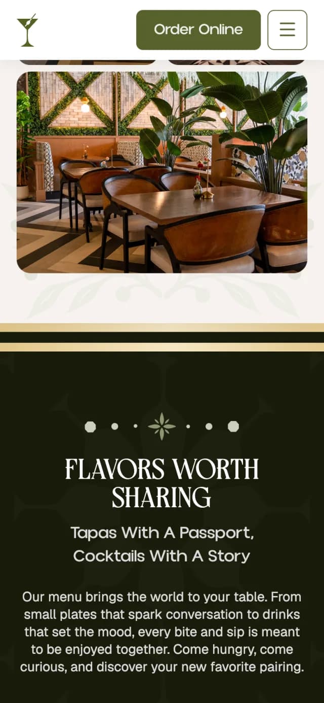Flavors section of the home page of thesuwaneesocial.com on a phone