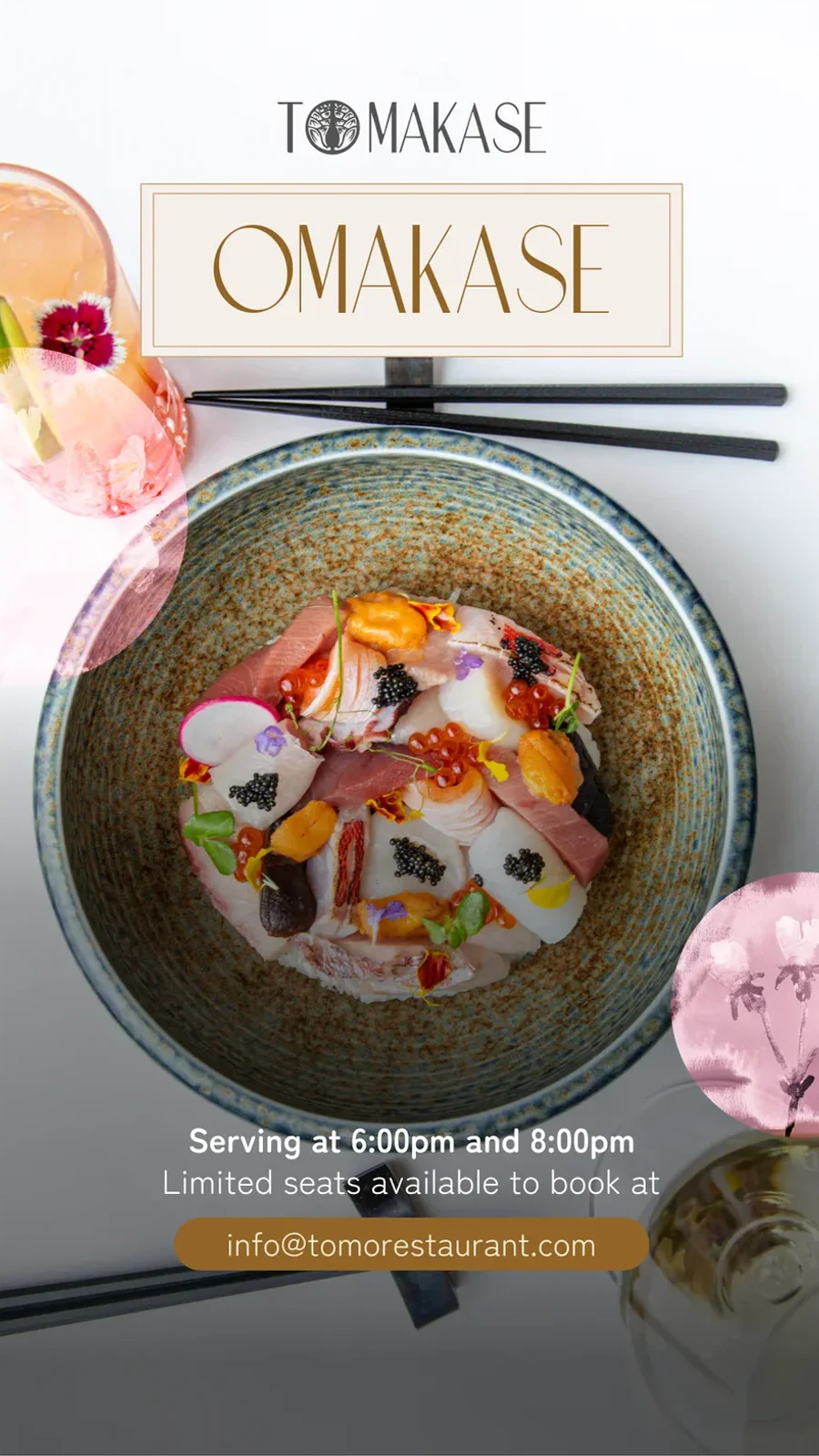 Omakase flyer with the chef's tasting bowl