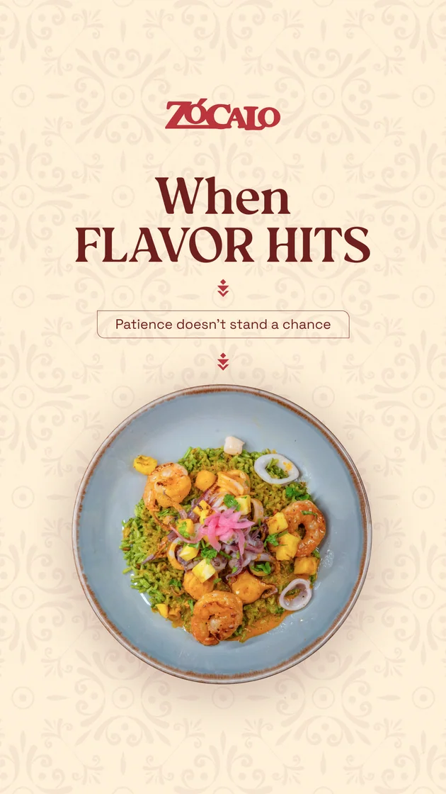 Zócalo Instagram story: When Flavor Hits. Restaurant content creation by Resto Experience