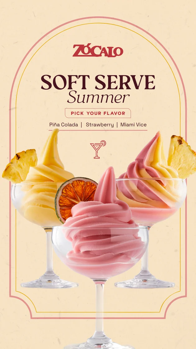 Zócalo Instagram story: Soft Serve Summer. Restaurant content creation by Resto Experience