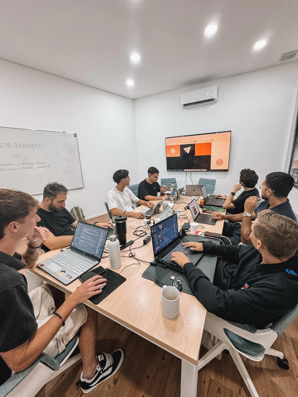 Team working together in the office