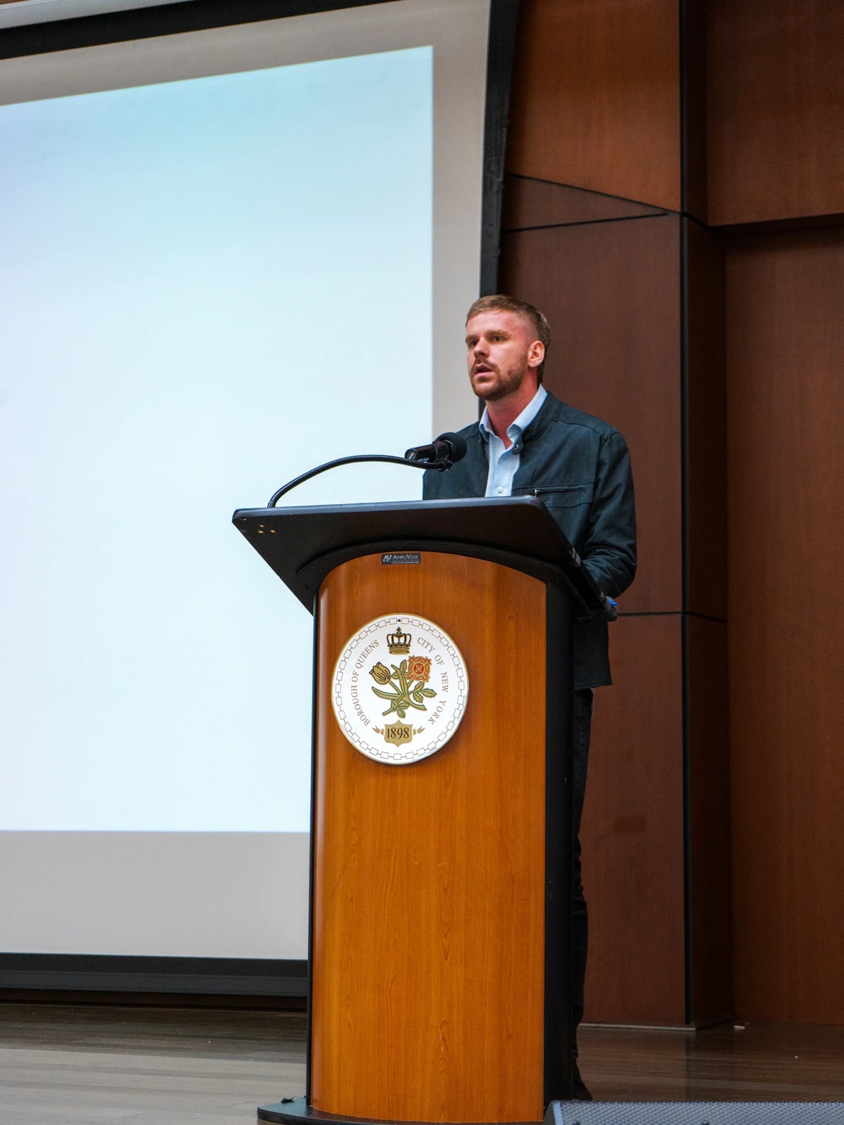 Speaking at an industry event