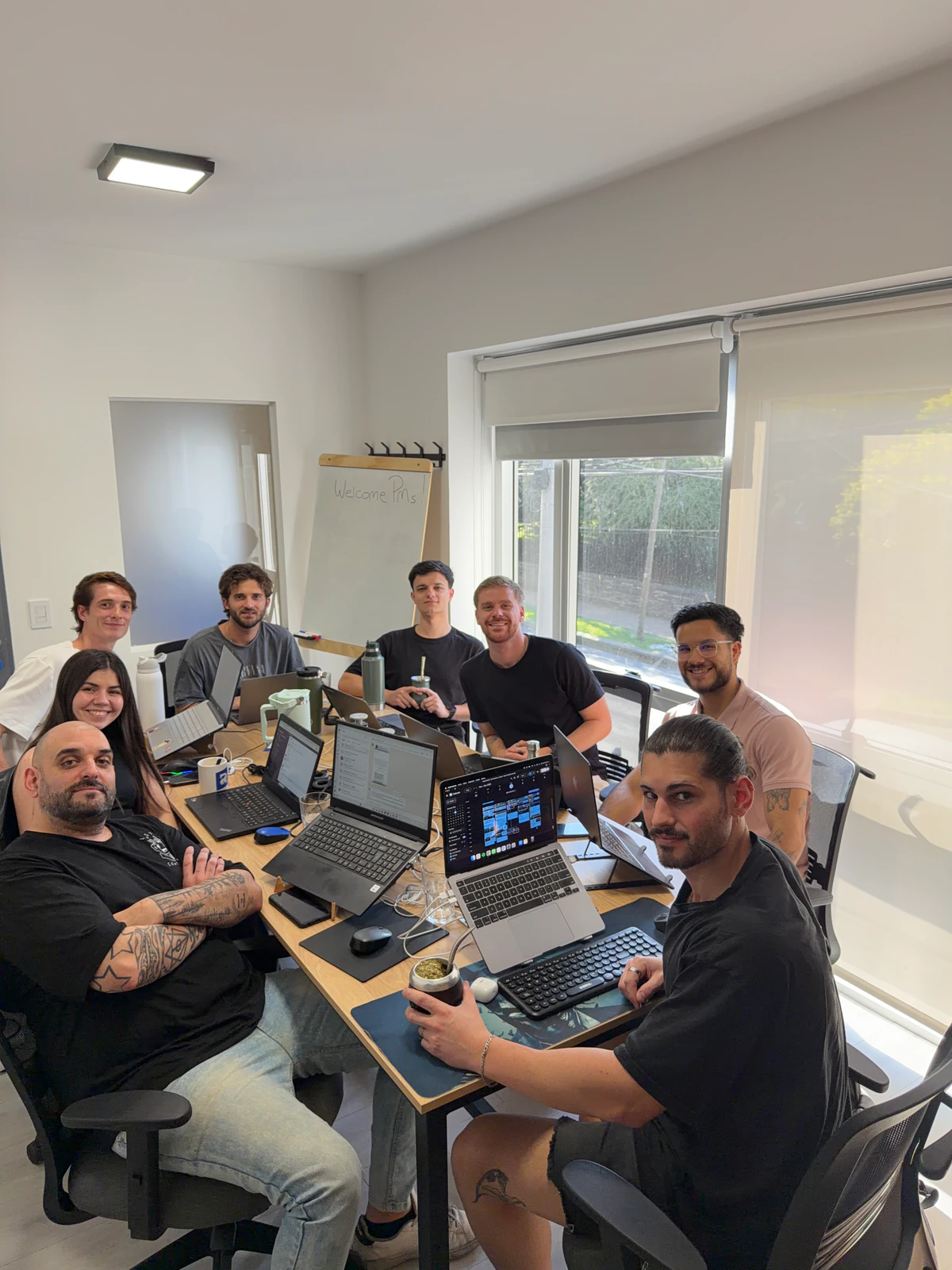 Team collaborating in the office