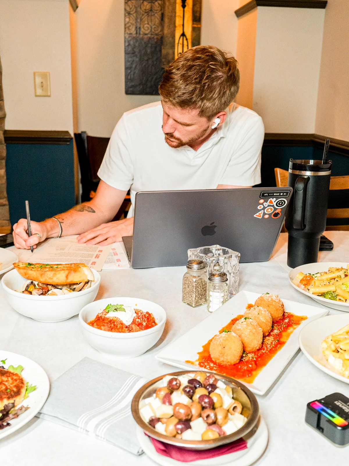 Menu review at a restaurant