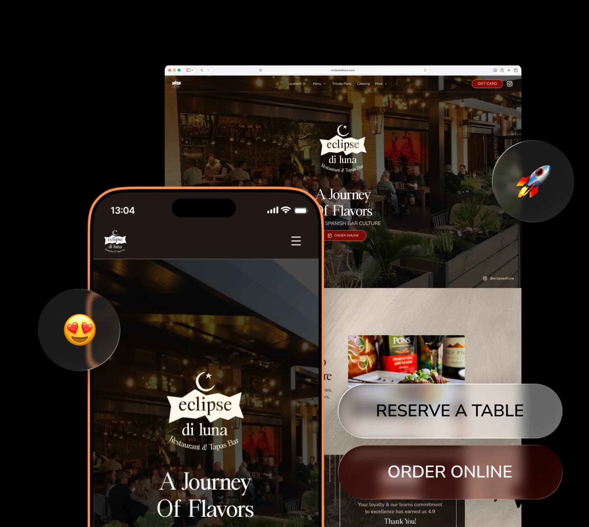 Web design for restaurants